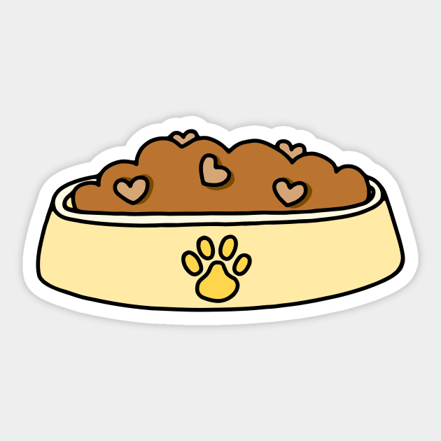Yellow Heart Pet Food Bowl Sticker by murialbezanson